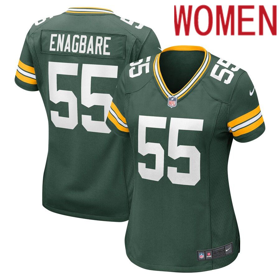 Women Green Bay Packers #55 Kingsley Enagbare Nike Green Player Game NFL Jersey